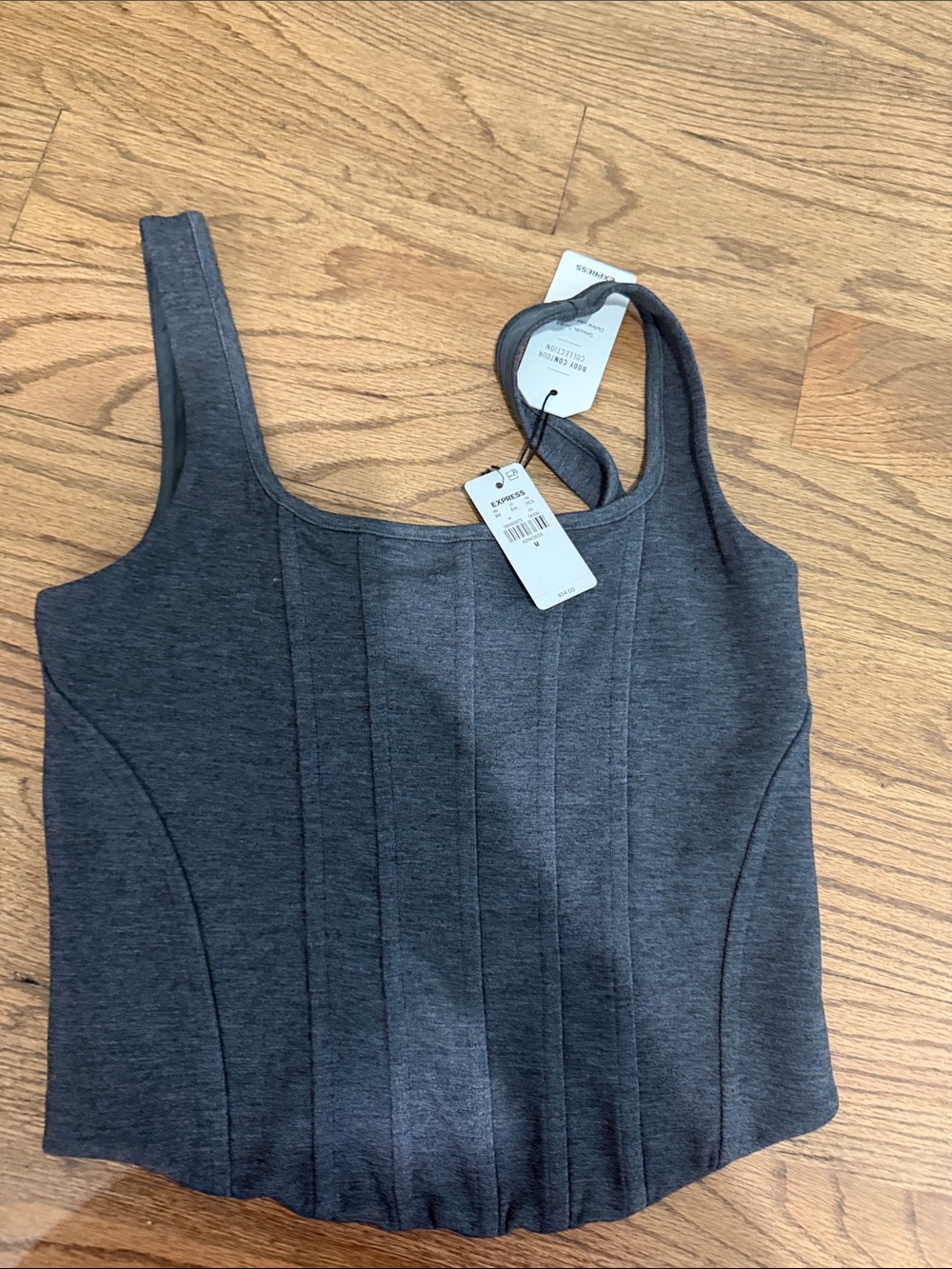 Express Dark Gray Corset-Style Tank Camisole